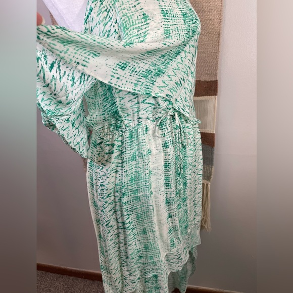 Parker Revolve Cara 100% Silk High Low Maxi Dress in Honey Dew Tracks M - Picture 4 of 9